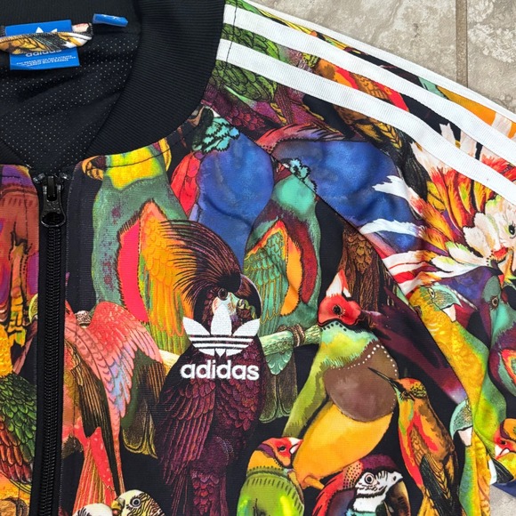 Adidas Originals x Farm Rio Tropical Bird Print Track Jacket Womens sz 12 - Picture 2 of 16